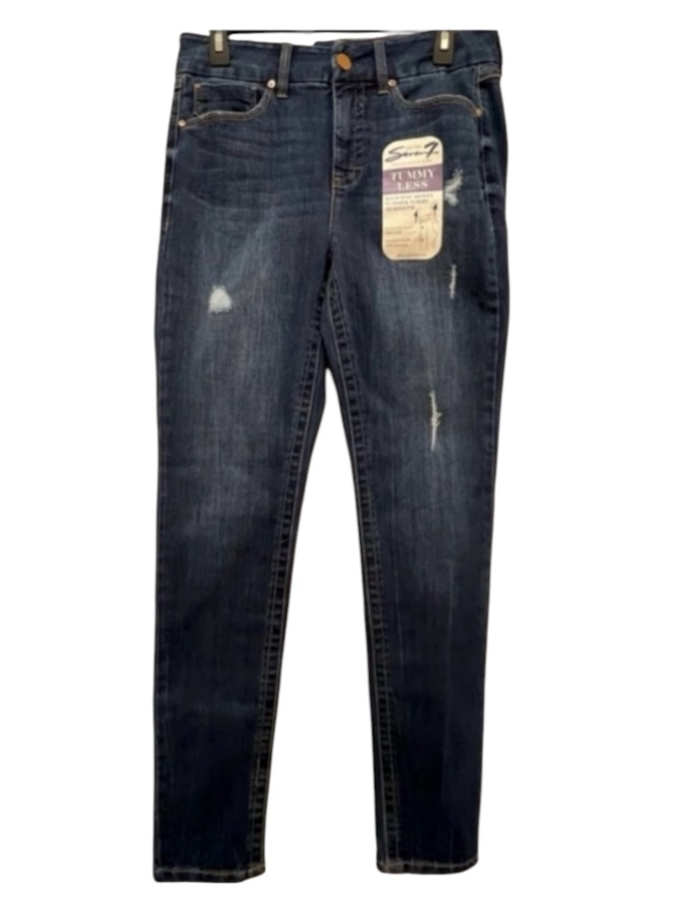 NWT Seven7 Tummy women’s 8 high rise skinny premium quality denim blue jeans